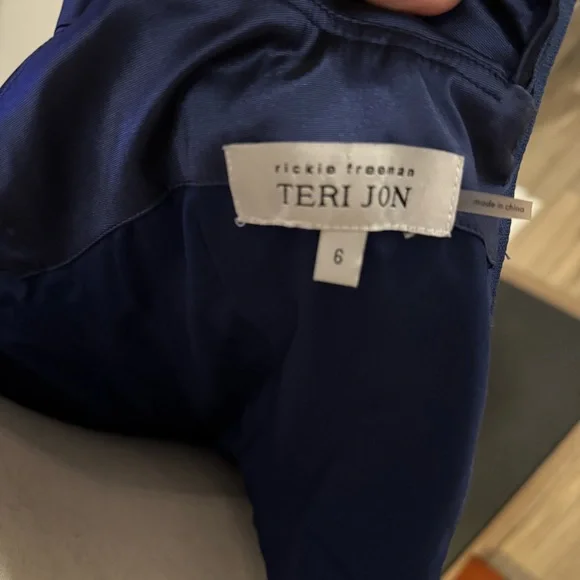 Rickie Freeman for Teri Jon Navy Ruched Evening Gown – Vintage Y2K – Size 6 - Picture 11 of 12